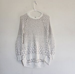 Anthropologie Moth Openwork Cream Ivory High-Low Sweater size XS